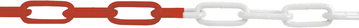 Signalisatieketting van staal – Diameter 6 mm x 15 m – rood/wit