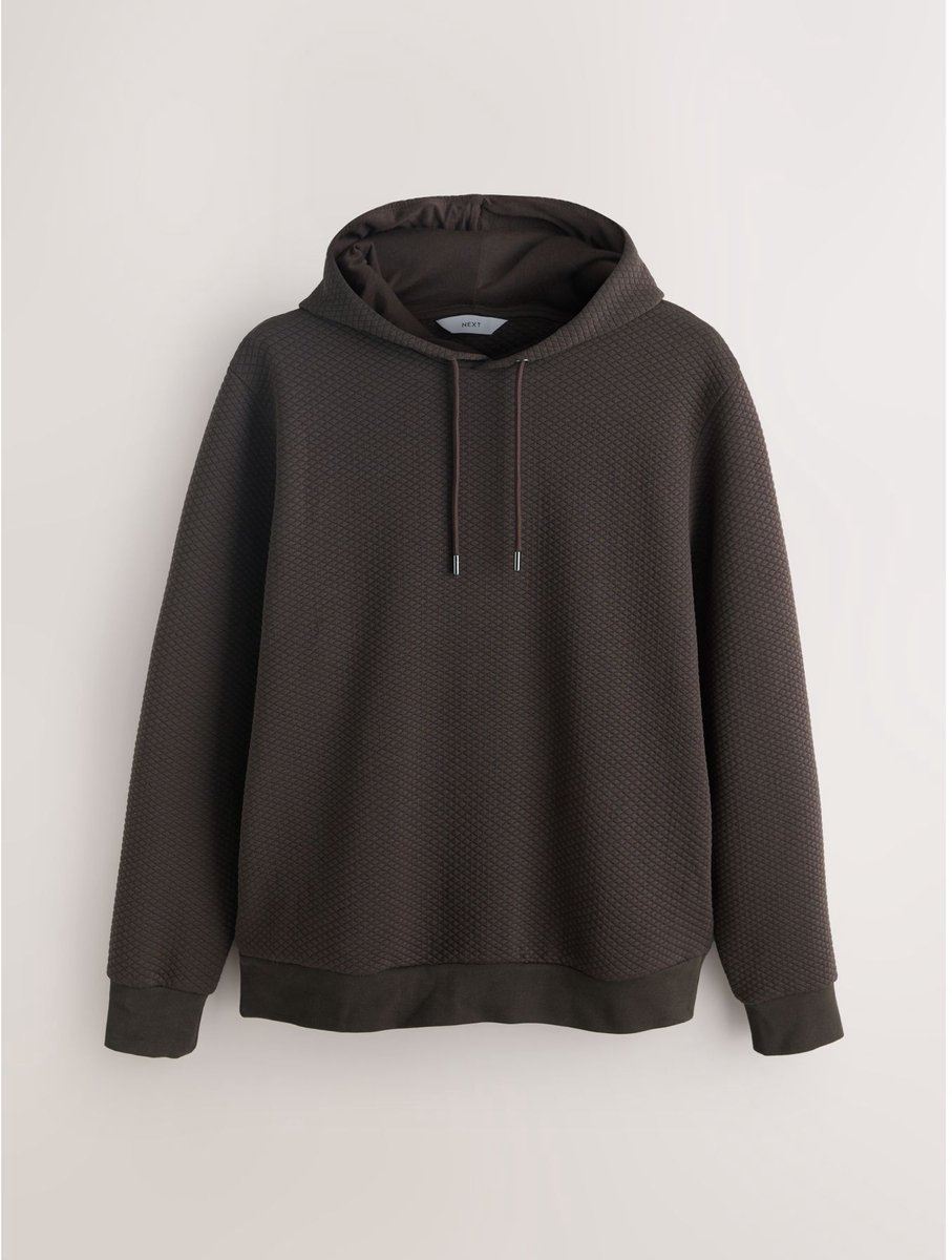Next - Heren - Pullover-hoody met textuur - Bruin