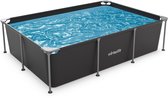 VirtuFit Rechthoekig Zwembad 260 x 180 x 66 cm - Opzetzwembad - Duurzaam & Veilig Stalen Frame - Antraciet