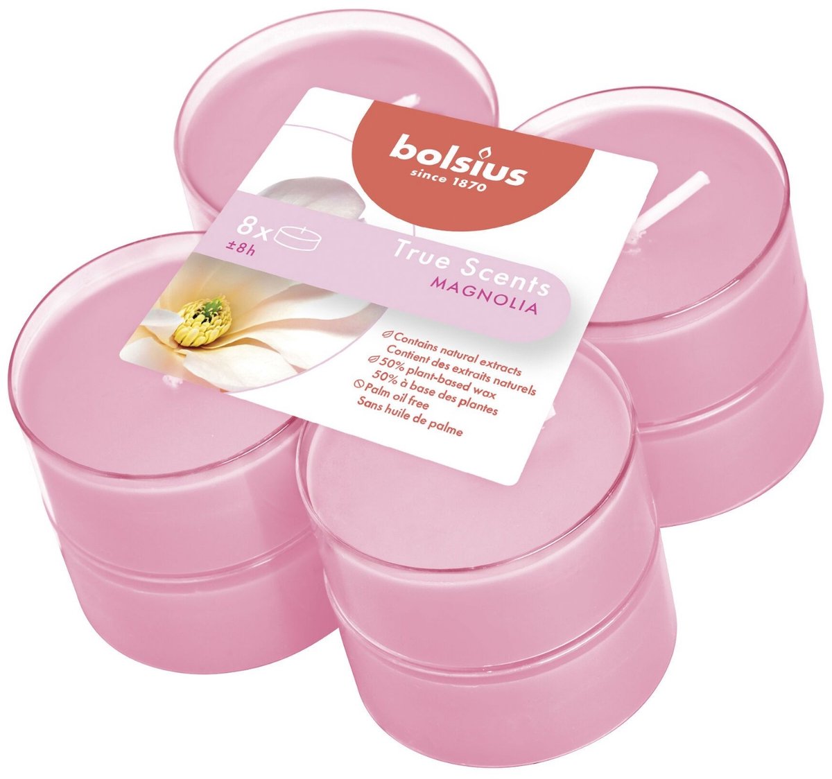 Bol.com Bolsius Maxi Waxinelichtjes True Scents Magnolia 8 Stuks aanbieding