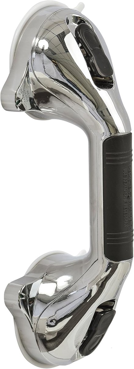Grijper met Zuignappen - Veiligheidshandvat Badkamer - Extra Stabiliteit - Makkelijk Bevestigen - 30cm Lengte - Chroom Effect