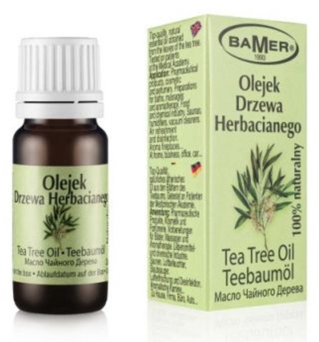 BAMER Tea Tree Olie 7 ml - Etherische Olie - 100% Natuurlijk, Antiseptisch