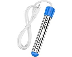 Dompelverwarmer - Elektrische dompelwaterverwarmer - Zwembadwaterverwarmer - Draagbare waterverwarmer - 3000W - Snel opwarmende draagbare waterverwarmer van 304 roestvrij staal - Voor thuis - camping - Bad - Zwembad en buiten (1 stuk) - Blauw