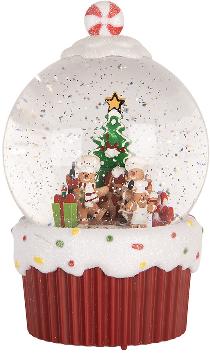 Kerstdecoratie met LED-verlichting en muziek Ø 12x20 cm / 3xAA Rood Kunststof