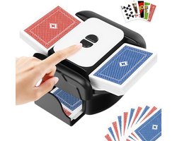 Automatische Kaartenschudder Upgrade - 2600mAh Oplaadbare - Auto-Stop - Laag Geluid - 1-2 Decks - Poker UNO Phase 10 - Zwart & Wit