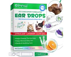 OIMMAI Oordruppels Hond & Kat – 10 x 1,5ml | Plantaardige Formule | Reinigt, Kalmeert & Neutraliseert Geur | Alcohol & Parfumvrij