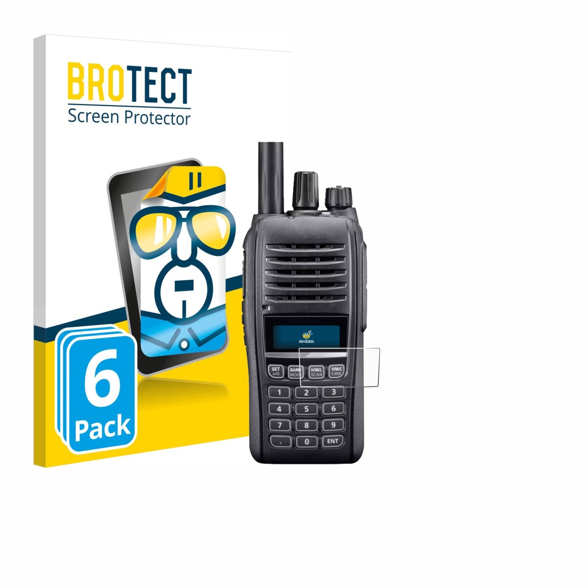 BROTECT - Screenprotector voor Icom IC-T10 - Folie Beschermfolie transparant 6 Stuks