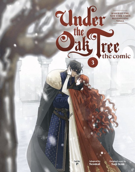 Cover van "Under the Oak Tree", deel 3. Een man en vrouw omhelzen elkaar in de sneeuw, met de titel boven hen.
