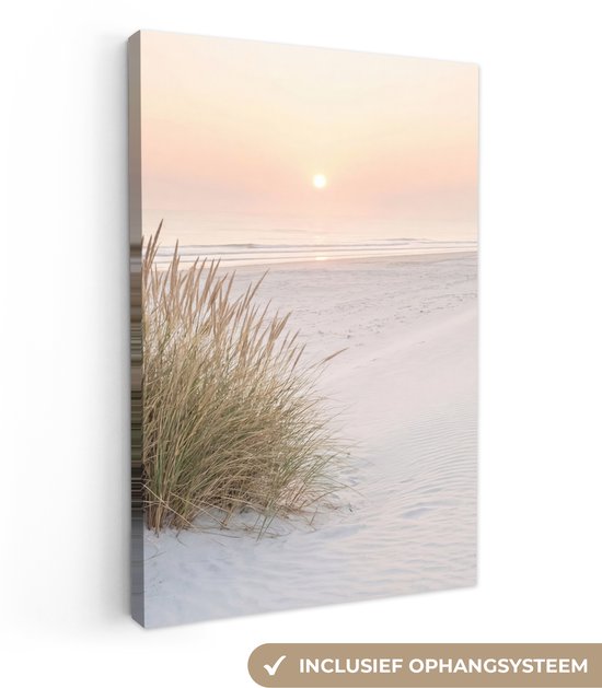 Tableau sur toile 80x120 cm - Décoration murale exclusive Horizon - Paysage de dunes - Sable - Décoration murale salon - Décoration chambre - Accessoires de chambre - Tableaux sur toile