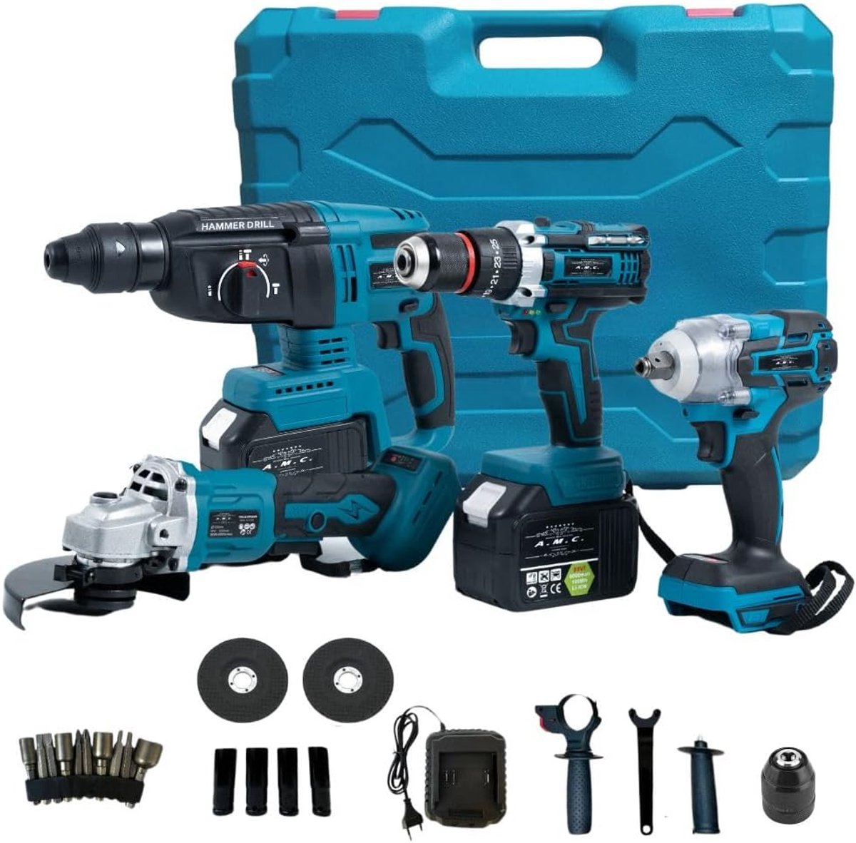 Gereedschapset - 4-in-1 set - Doe het zelf - Accu aangedreven - 88 Volt