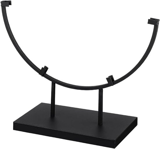 Luxe Metalen Kunststandaard - Zwarte Bordhouder voor Decoratie - Halfronde Displaystandaard - Geschikt voor Borden & Plaquettes - Modern Design - 1 Stuk