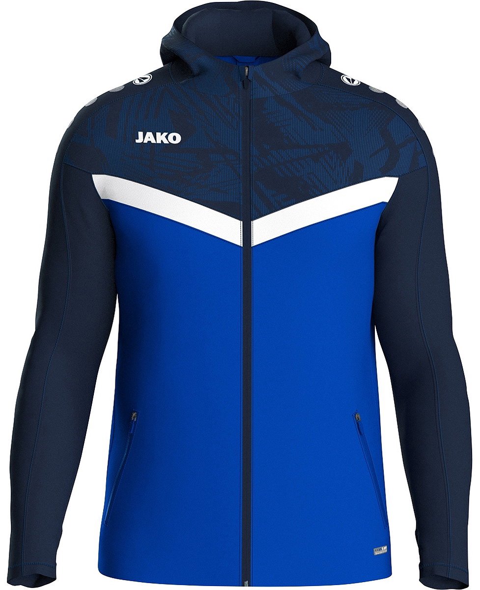 Jako Iconic Jas Met Kap Kinderen - Royal / Marine | Maat: 152