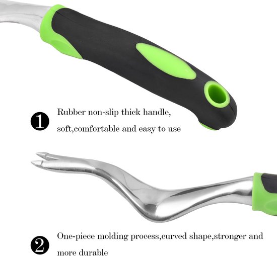 Handmatige Onkruidverwijderaar – Onkruidsteker met Lange Steel – Aluminium Tuingereedschap – Handwieder – 29x2,5cm — afbeelding 3