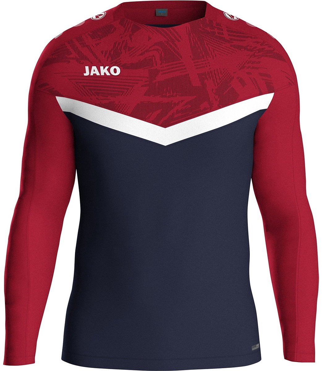 Jako Iconic Sweater Kinderen - Marine / Chilirood | Maat: 152