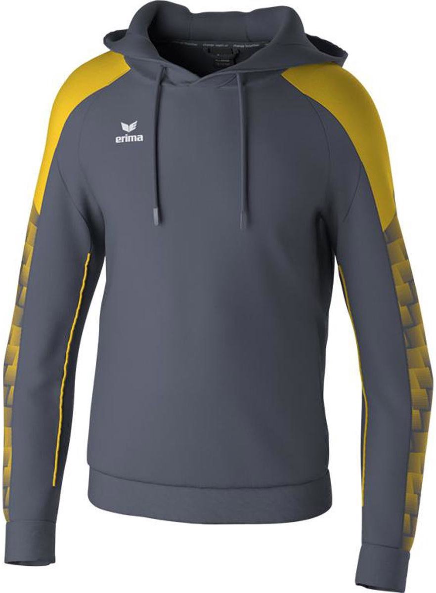 Erima Evo Star Sweatshirt Met Capuchon Heren - Grijs / Geel | Maat: S