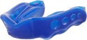 Blauwe Shock Doctor Gel Max mondbeschermer met 'SHOCK DOCTOR' tekst.