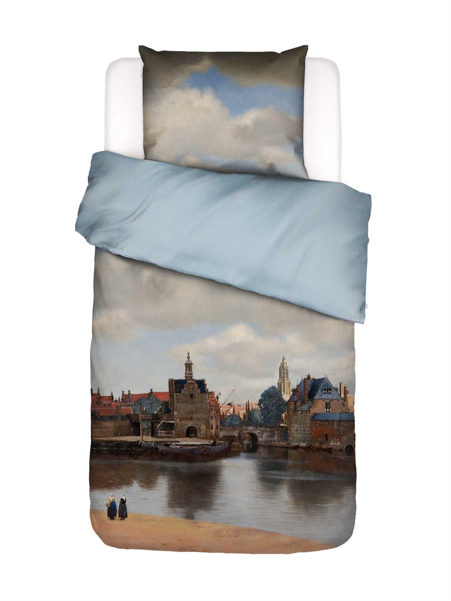 Essenza View On Delft Dekbedovertrek Calming blue - Eenpersoons – 140x200/220 cm