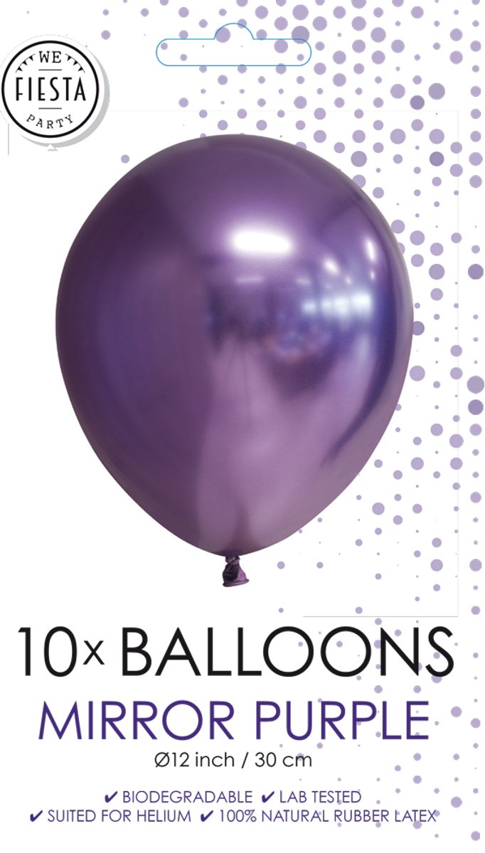 10x Ballonnen Mirror Paars