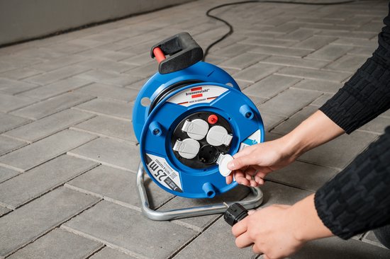 Brennenstuhl Garant Kabelhaspel 25 m (speciaal kunststof, voor gebruik binnenshuis, 25m kabel zwart Made in Germany)
