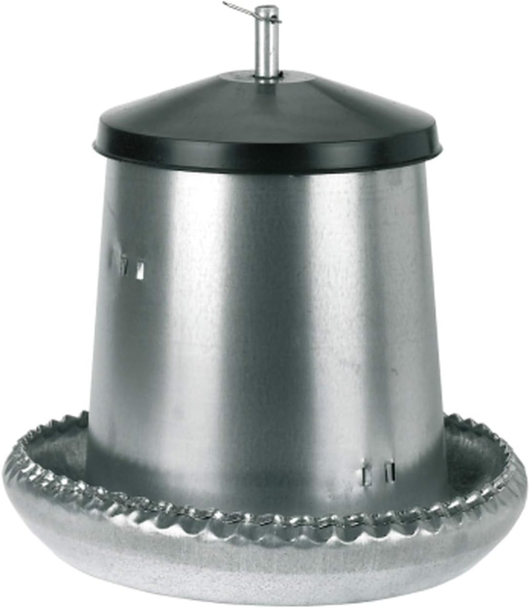Automatische voerbak - Kippenvoerder - Kippen voeren - Verstelbare voerhoeveelheid - 5 kg capaciteit - Metaal