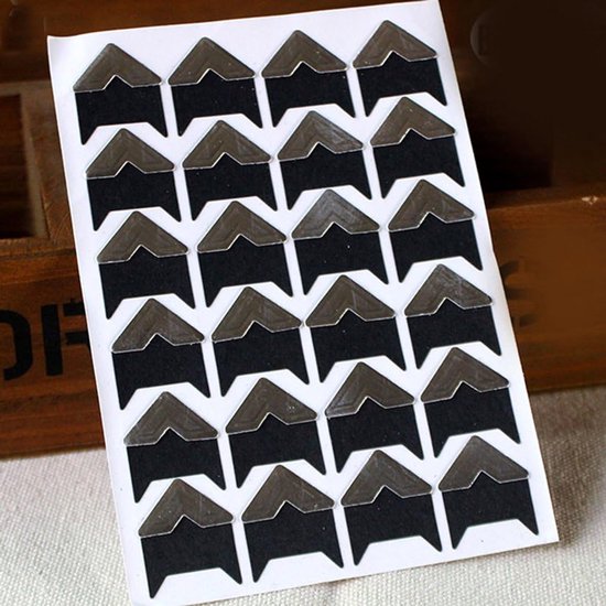 Fotolijst Hoek Stickers - Zelfklevende Decoratie - DIY Scrapbooking - 120 Stuks Papier - 12.5 x 9 cm - Zilver