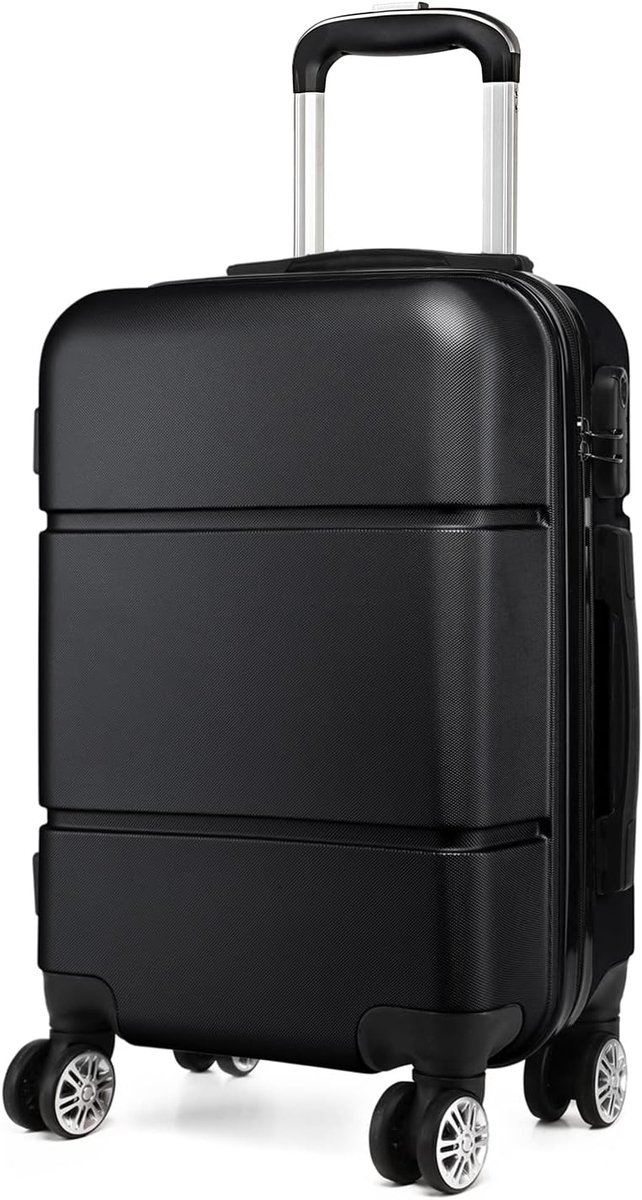 Reiskoffer Cabine - Handbagage Trolley - Vakantie Vervoer - Lichtgewicht ABS - 55cm Hoog - Zwart