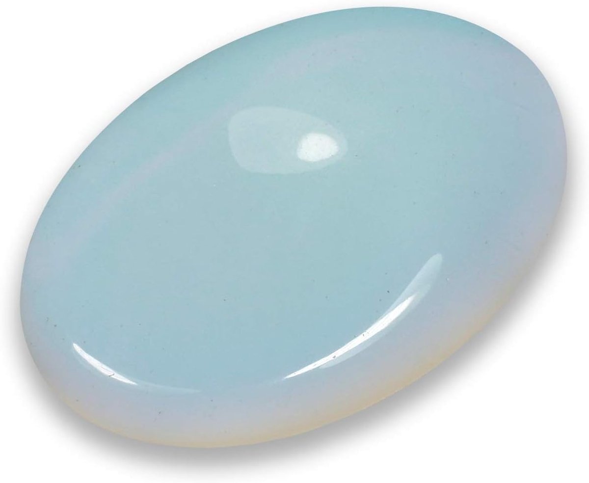 Opalite Duim Steen - Zorg Steen - Ontspanning Stressvermindering - Glad Gepolijst - Kleurglans
