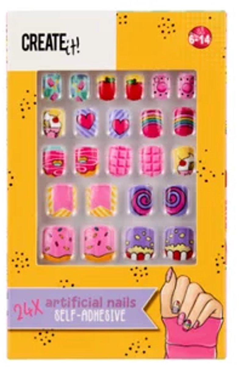 Create It! Kunstnagels - Zelfklevend - Meisjes - +6 jaar - Nepnagels voor Kids - Fake Nails - Meisjes en Jongens - Kunstnagels voor Kinderen