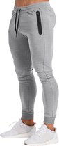 Aansluitende Sportbroek - Heren Slim Fit - TrainingsBroek - Grijs