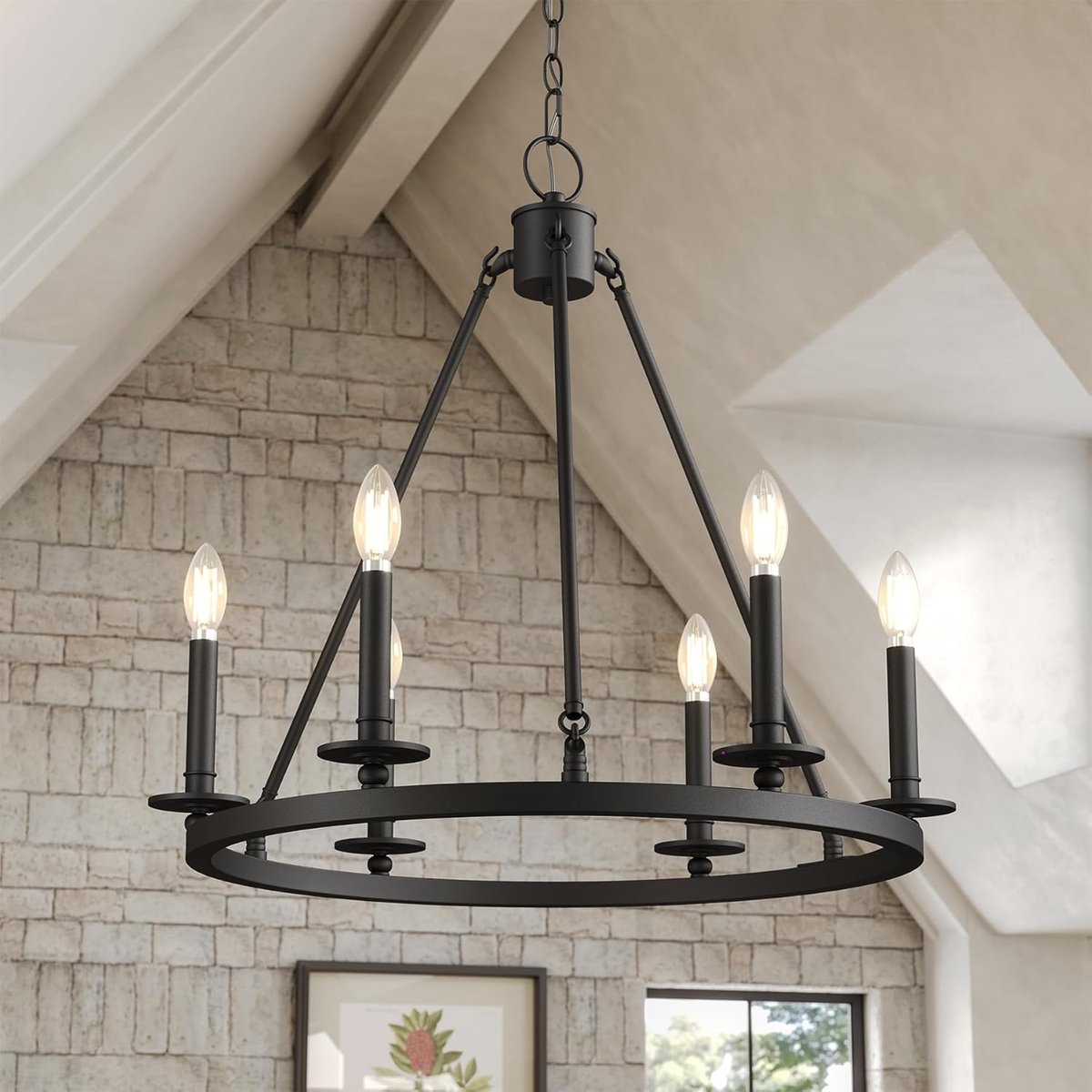Tribesigns - Kroonluchter - 6 lichts - Metaal - H: 21 cm - E14 - Verstelbare hoogte - Industrieel Ontwerp - Kroonluchter Slaapkamerlamp - Zwart