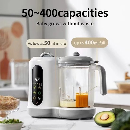 Deliqa 4 in 1 stoomapparaat - blender -hands free - 400 ml - touchscreen - stomen - malen - hapjes maker - stomer van Merkloos — afbeelding 3