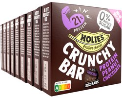 Holie's Crunchy Bar Protein Peanut Chocolate 3x2 repen - eiwit - reep - suikervrij - gezond - vegan - 9 pack