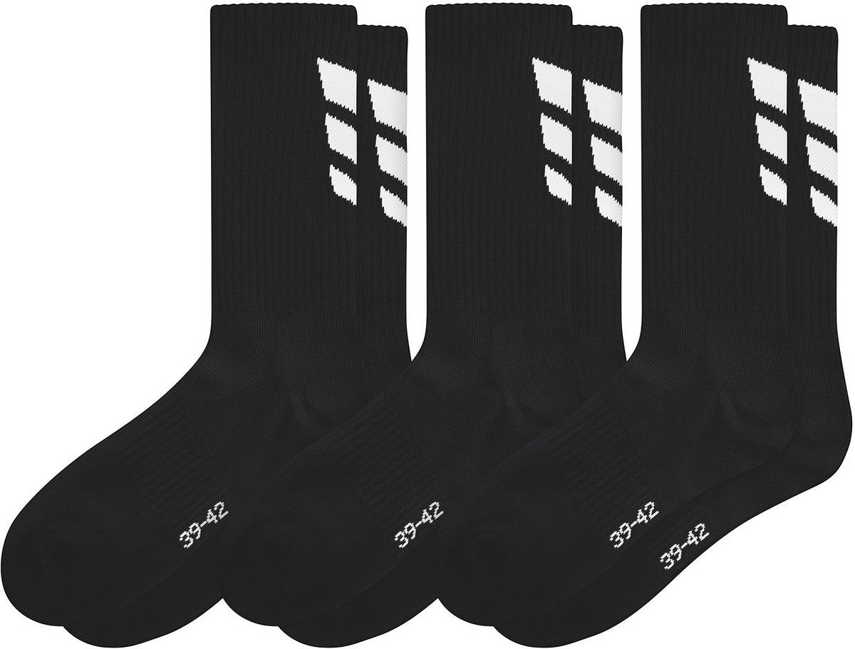 Erima 3 Wings 3-Pack Sportsokken Heren - Zwart | Maat: 31-34