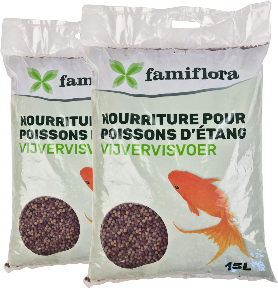 Famiflora Koi Mix OSW Astax Pond Pellet - 2x 15L (30L) - 6mm Korrel - Premium Koivoer - Met Astaxanthine voor Intense Kleuren - Stimuleert gezonde groei zodat je koi groot en sterk worden