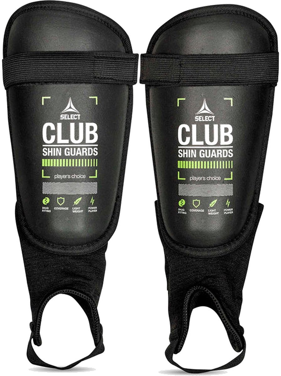Select Club V25 Scheenbeschermer - Zwart | Maat: X-SMALL: 116-134 CM