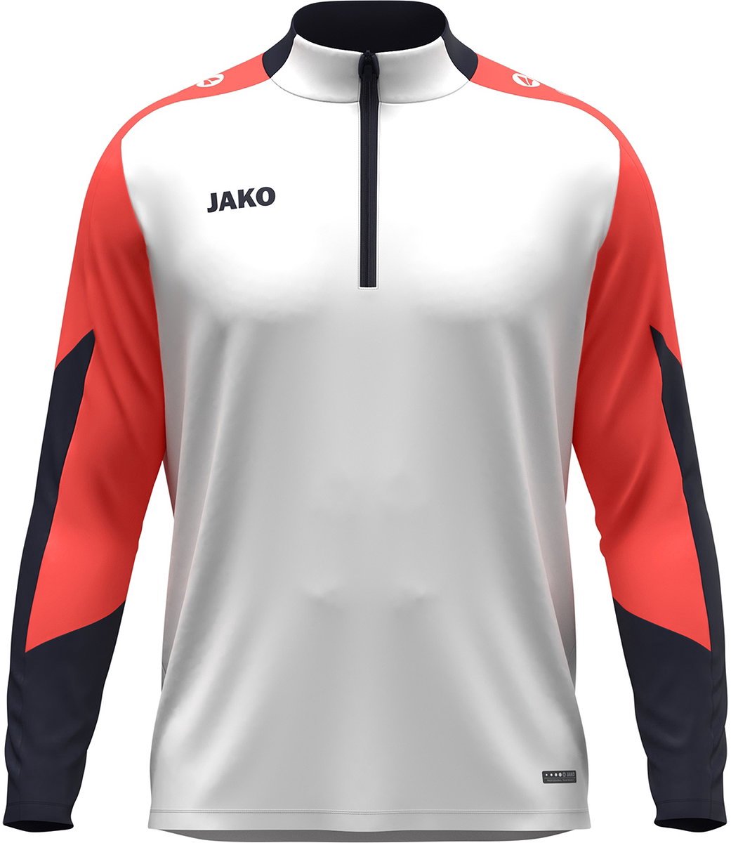 Jako Dynamic Ziptop Kinderen - Wit / Koraal / Marine | Maat: 140