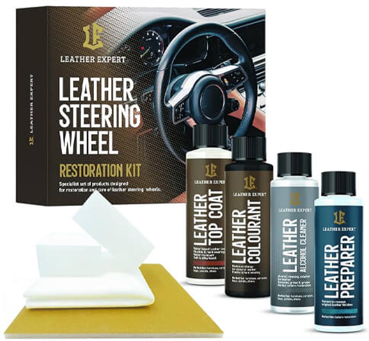 LEATHER EXPERT ZWART LEDER STUUR RESTAURATIE KIT