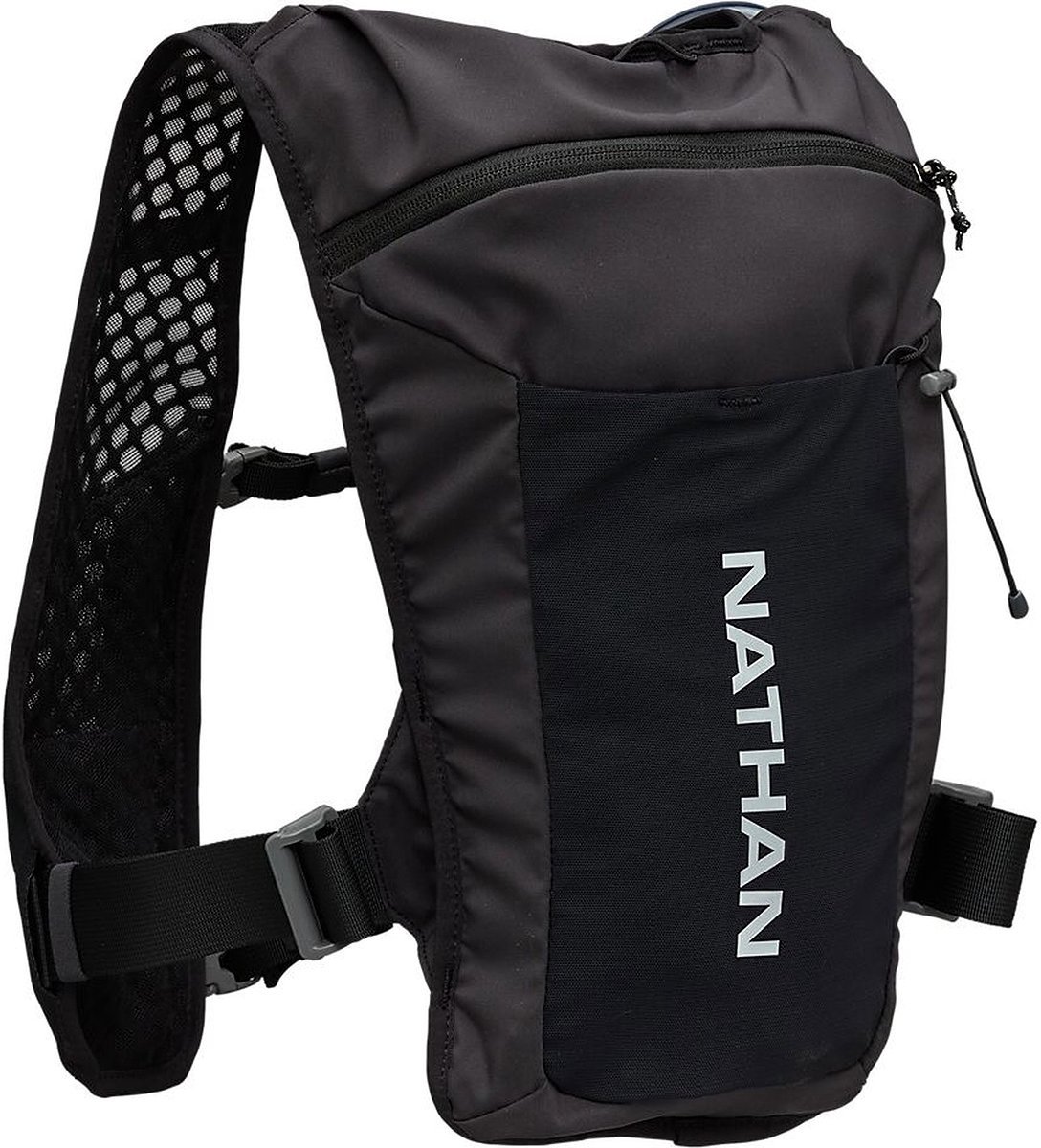 Nathan Quickstart 3.0 4 Liter Hardlooprugzak - Zwart / Zilver Reflecterend | Maat: ONE SIZE