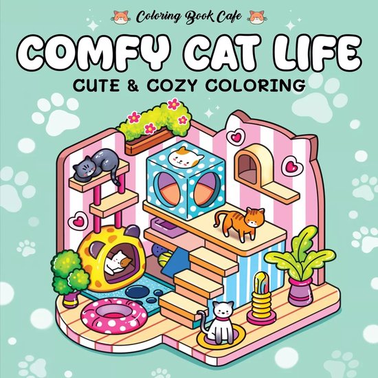 Comfy Cat Life - Cute & Cozy coloring - Coloring book cafe - Cat Edition- voor Volwassenen en Kinderen