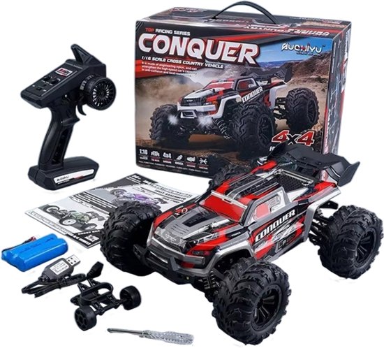Bestuurbare auto 1:16 – 50 km/h – 4WD monstertruck – rood