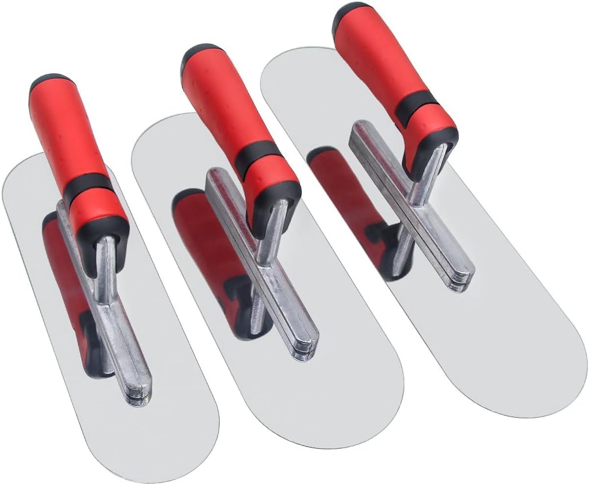 Beton Gereedschap Set - Troffel Set - Metselwerk Afwerken - Roestvrij Staal - 3 Delig 14 11 10 Inch