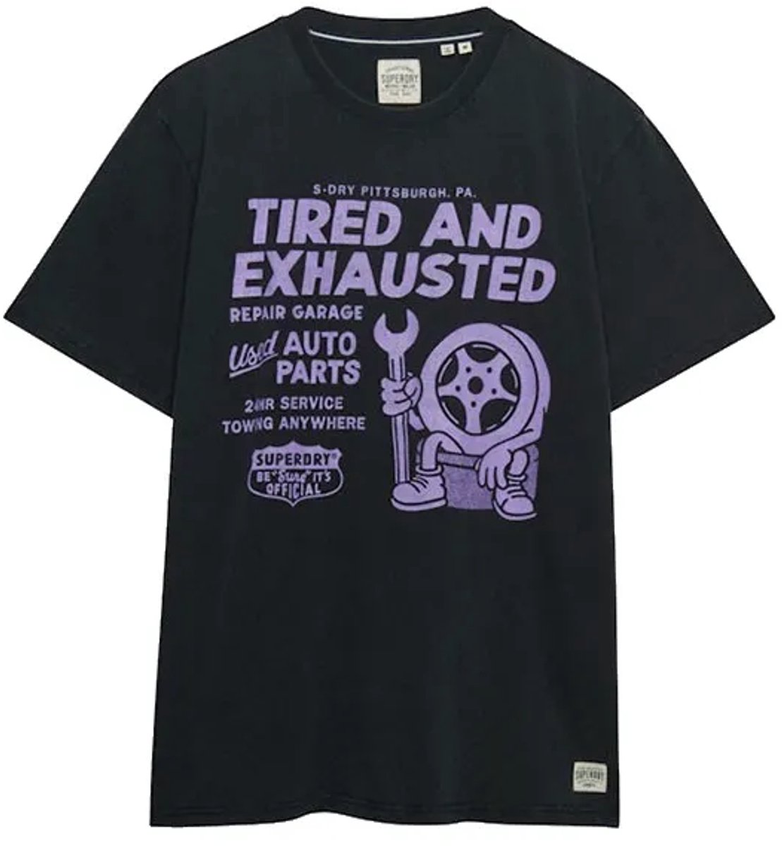 Superdry Local Business T-shirt met losse pasvorm Heren T-shirts Zwart