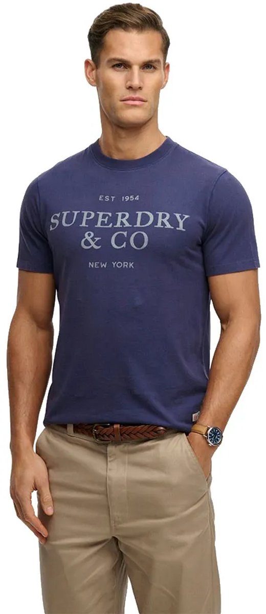 Superdry 1954 Company Relaxed T-shirt Heren T-shirts Blauw