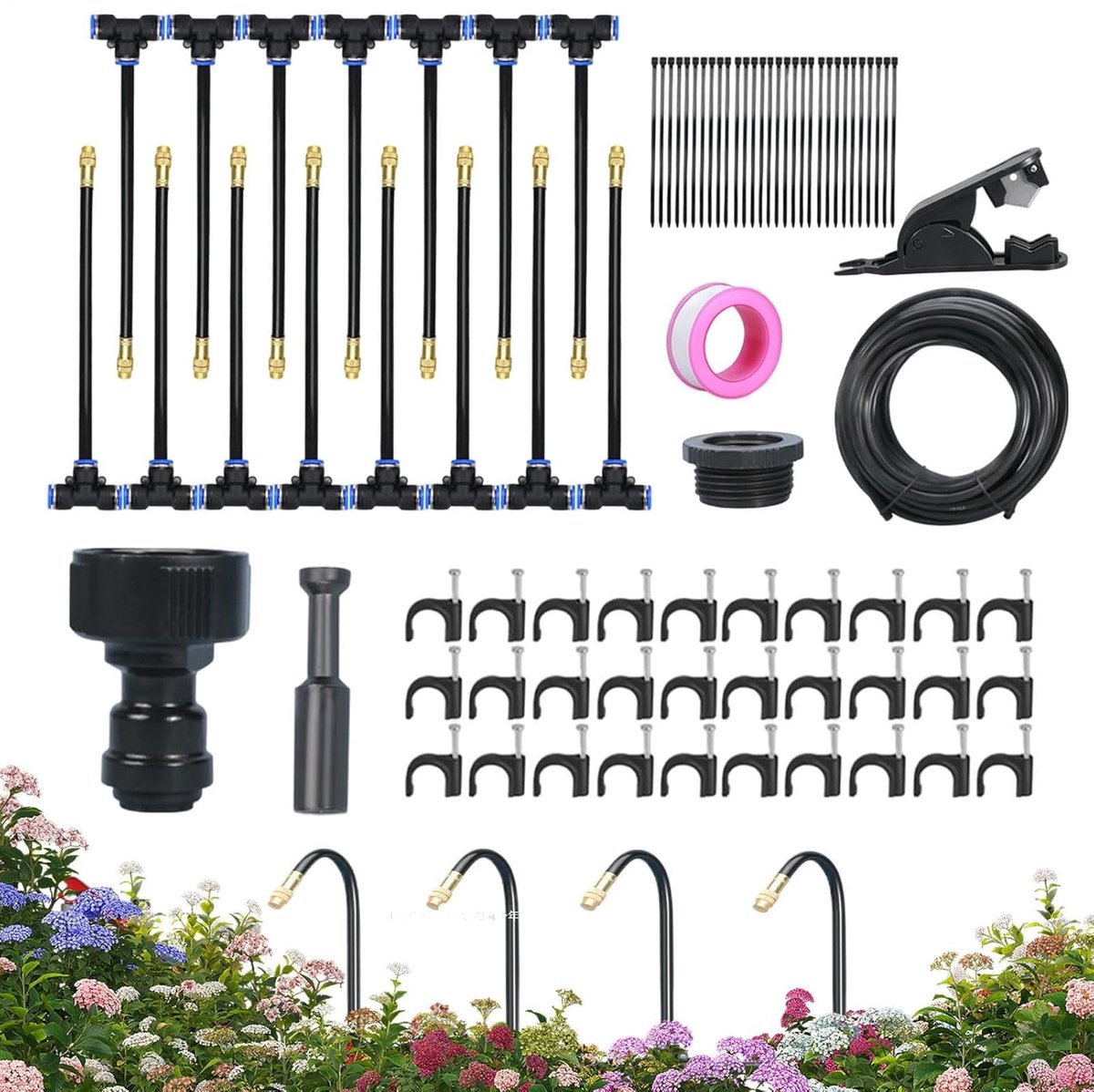 Tuinsproeisysteem - Beregeningsset Verstuiver - Automatische Tuinirrigatie - 360 Graden Dekking - 24 x 21 x 6 cm - Niet gespecificeerd
