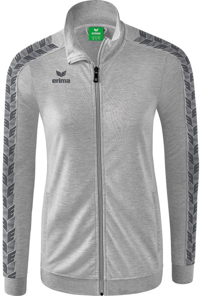 Erima Essential Team Tracktop Jack Dames - Licht Grey Melange / Slate Grey | Maat: 34