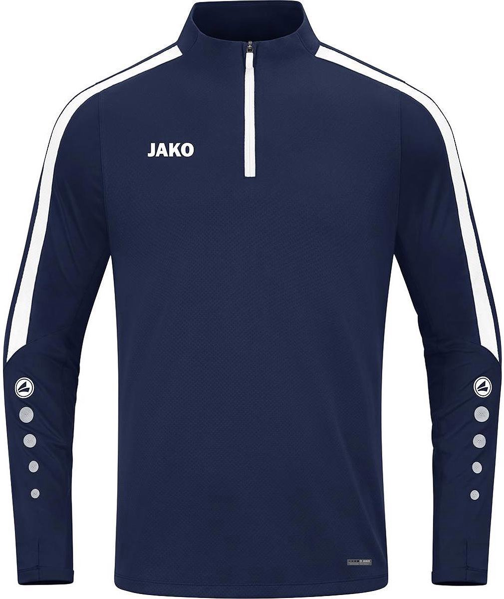 1010x1200.jpg Jako Power Ziptop Heren - Marine / Wit | Maat: S - Afbeelding 1
