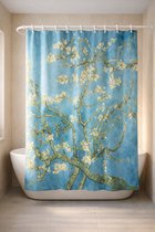 3BMT Rideau de Douche Design - Fleur d'Amandier Van Gogh - 180 x 200 cm - avec Bagues