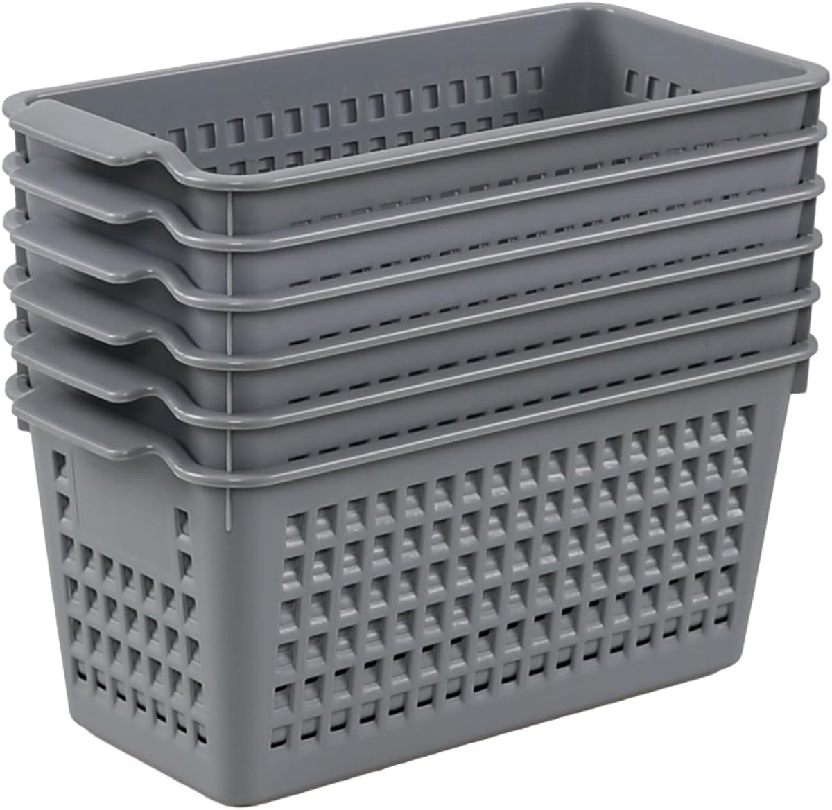 Opbergmanden Set - Lade Organizers - Bureau Opruimen - Handige Handgrepen - 26x14x12cm - Grijs