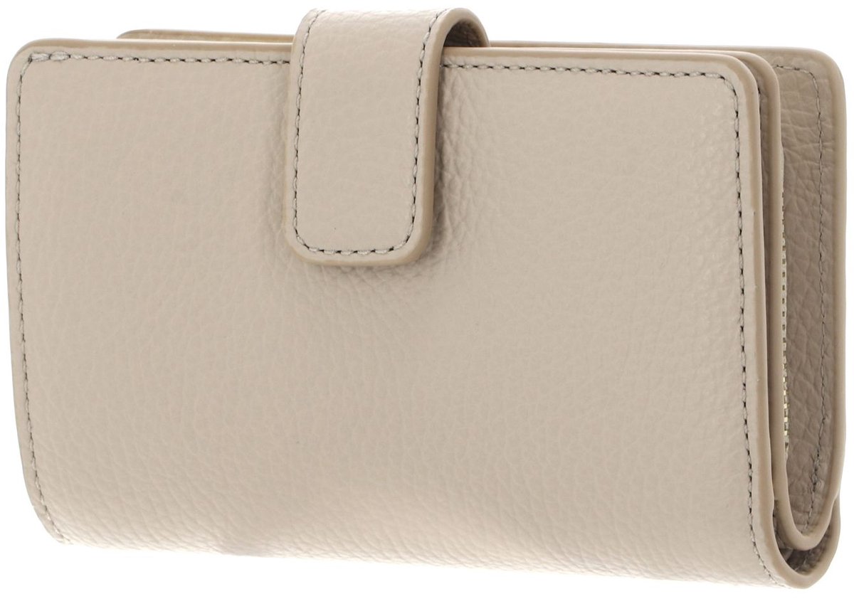 COCCINELLE Leren portemonnee Metallic Soft Mini Wallet Grained Leather Sandshell beige