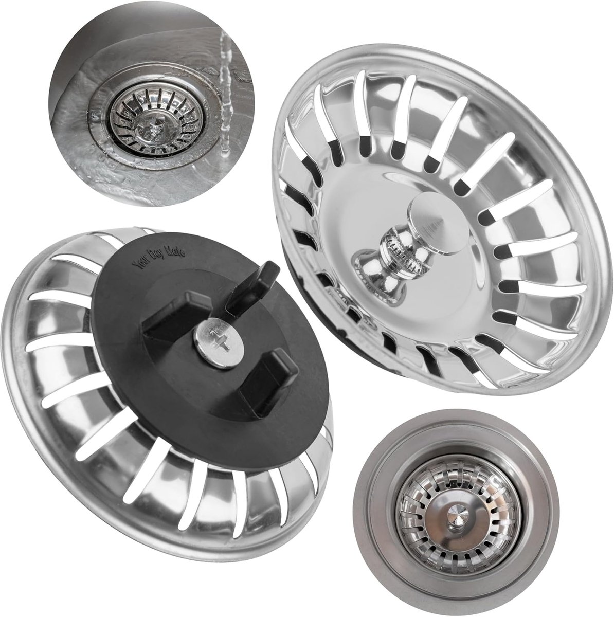 Spoelbak Zeef - Afvoerstop Zeefje - Keuken Reparatie - Driepoot Afdichting - Ø 79.5 mm - Zilver